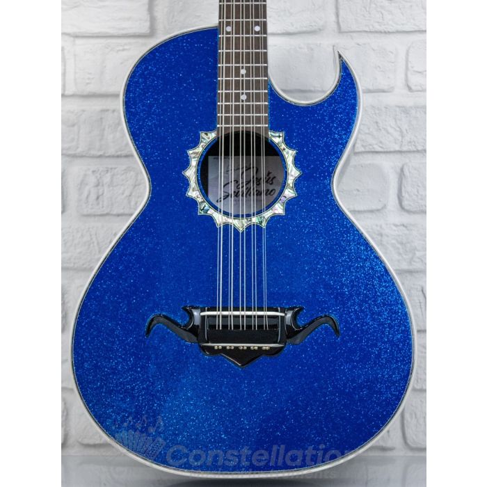 Sevillano C1 Bajo Quinto Single Cutaway with SKB Hard Case and Sound Hole Pickup - Blue Flake