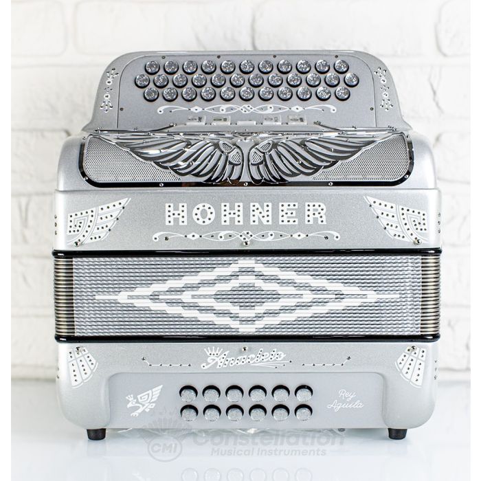 Hohner Anacleto Rey Aguila 5 Switch Compact Button Accordion - Silver