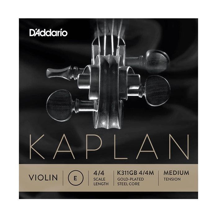 D'Addario Kaplan 4/4 Scale Gold-Plated Ball End Medium Tension Single E String