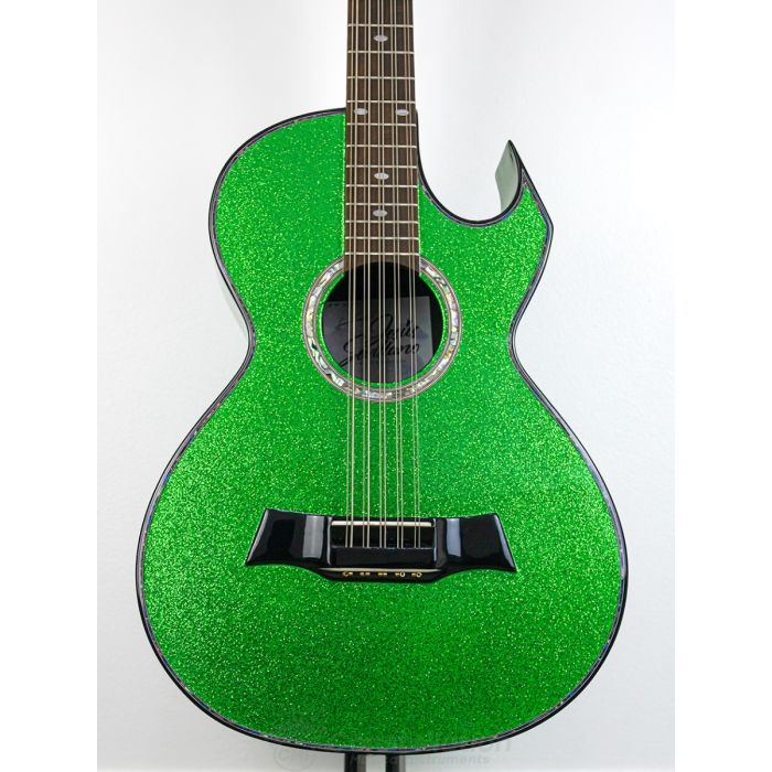Sevillano C2 Bajo Quinto Single Cutaway with SKB Hard Case and EMG Pickup - Green Flake