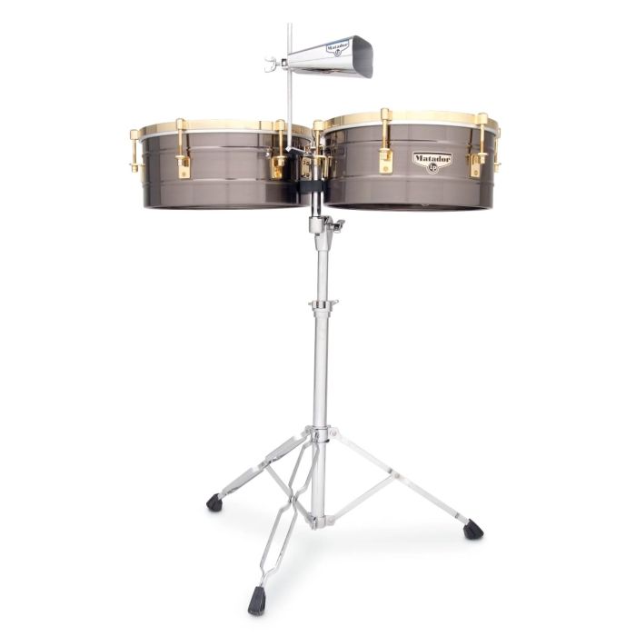 Latin Percussion Matador 14" & 15" Timbales - Black Nickel with Gold