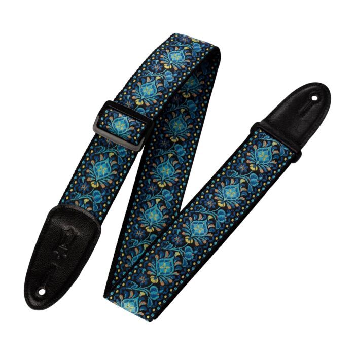 Levy's M8HT-04 2 inch Hootenanny Series Woven Guitar Strap - Blue & Yellow Floral