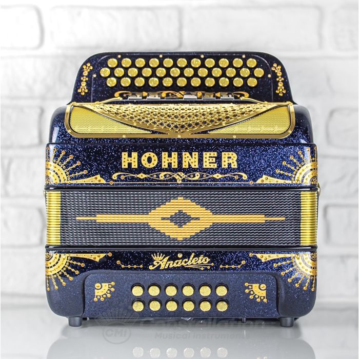 Hohner Anacleto Rey Del Norte Two Tone Compact Button Accordion - Black C14