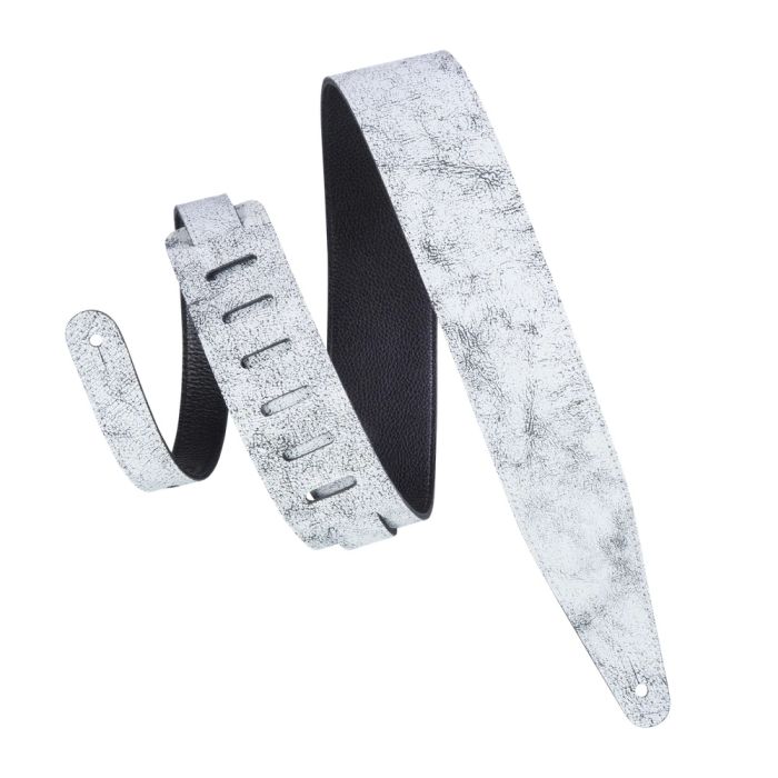Levy's 2.5 inch Distressed Leather Series Guitar Strap - White