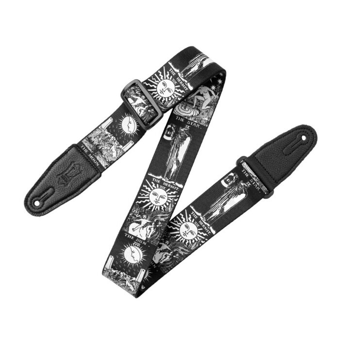 Levy's MP2CVY-003 2 inch Clairvoyant Series Polyester Guitar Strap - Tarot Black & White