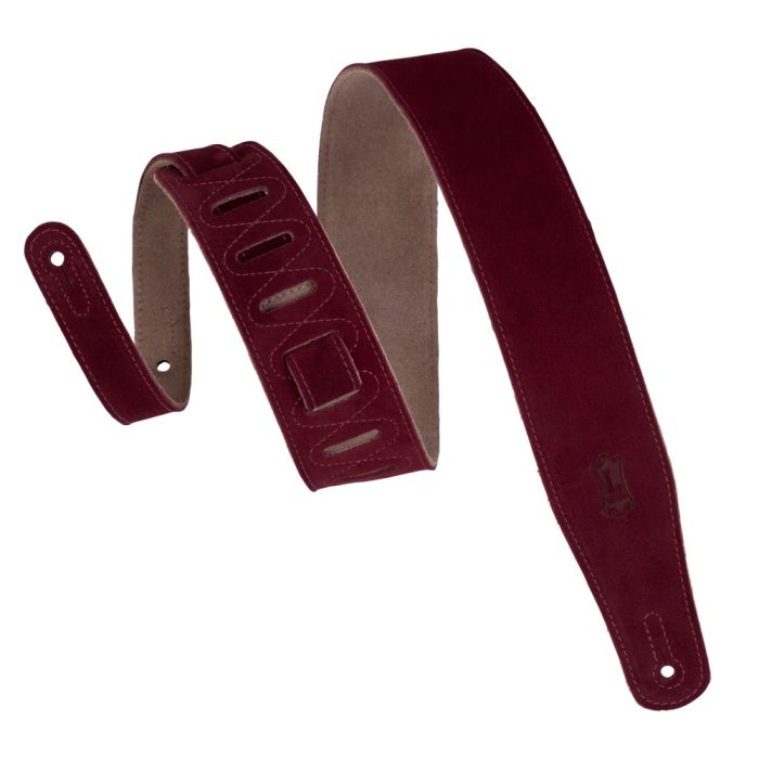 Levy's 2.5 inch Simply Suede Series Guitar Strap - Burgundy