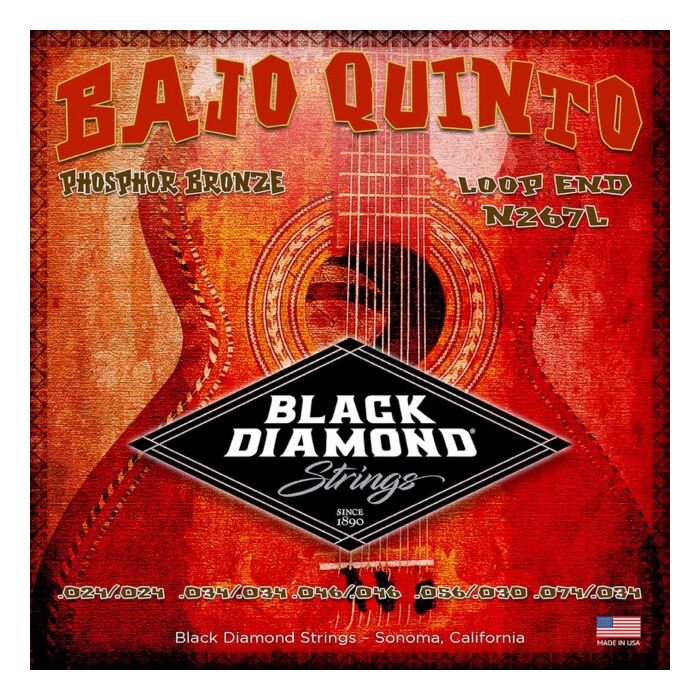 Black Diamond Phosphor Bronze Loop End Bajo Quinto Strings