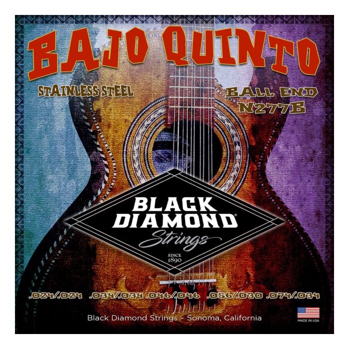 Black Diamond Stainless Steel Ball End Bajo Quinto Strings