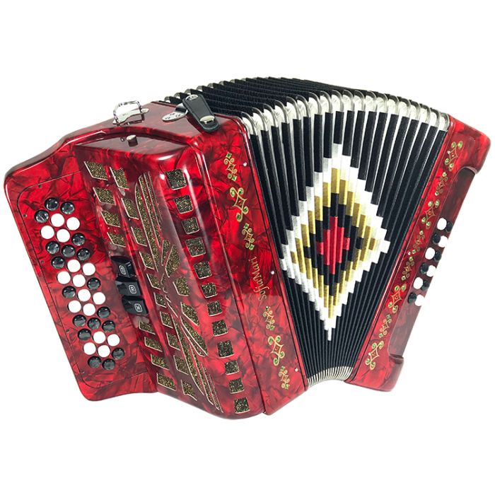 SofiaMari 3-Register 34-button and 12-bass Diatonic Accordion with