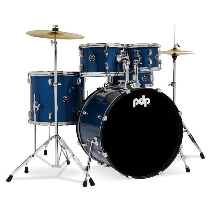 PDP PDCE2215KTRB Center Stage 5-Piece Drum Set - Royal Blue Sparkle FinishPly