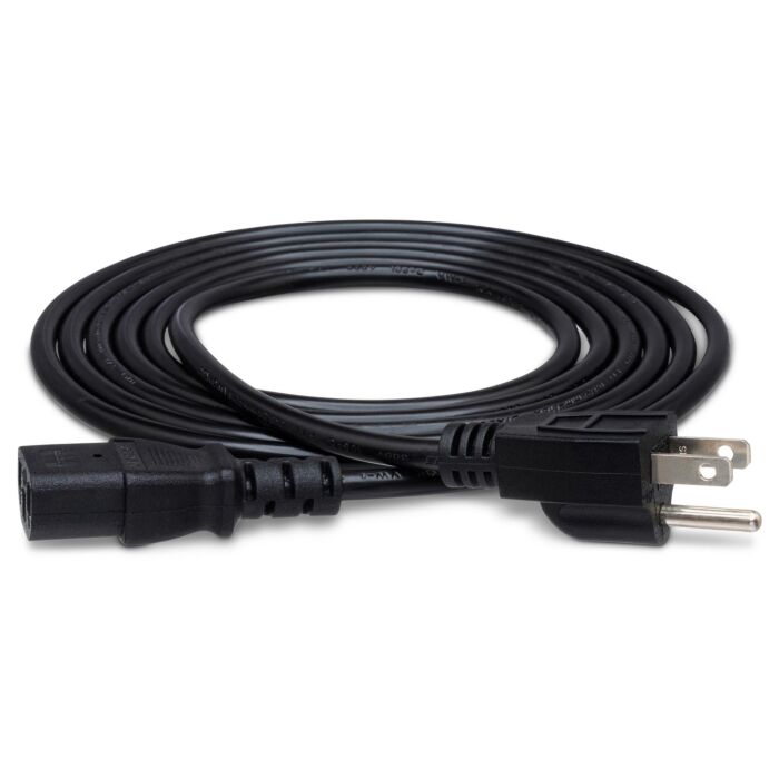 Hosa IEC C13 to NEMA 5-15P 18 AWG Power Cord - 6in. to 8ft.