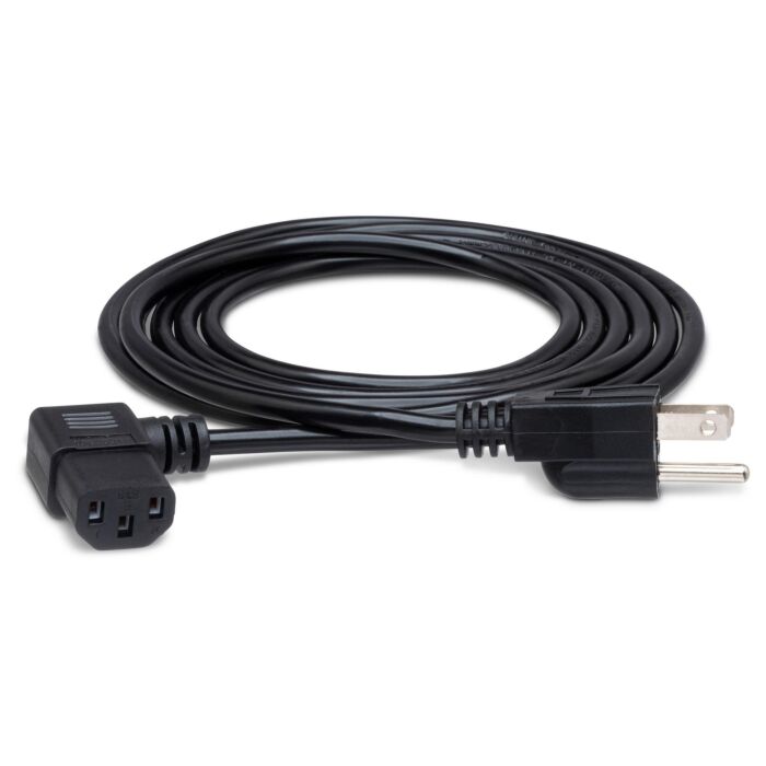 Hosa IEC C13 to NEMA 5-15P 18 AWG Power Cord - Right Angle - 1ft. to 8ft.