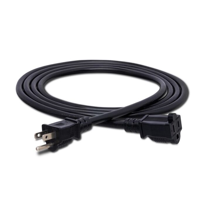Hosa NEMA 5-15R to NEMA 5-15P Power Extension Cord, 14 AWG - 15ft to 25ft