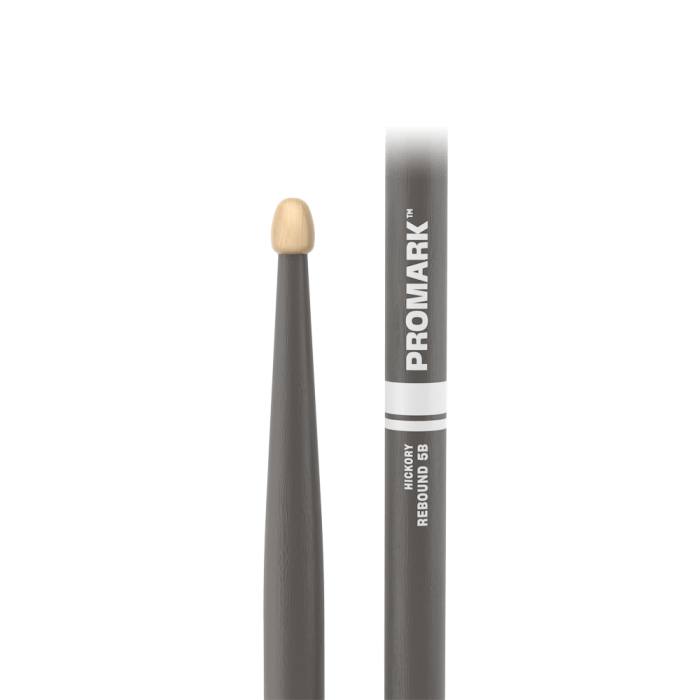 Promark 5B Hickory Rebound Acorn Wood Tip Drumsticks - Gray