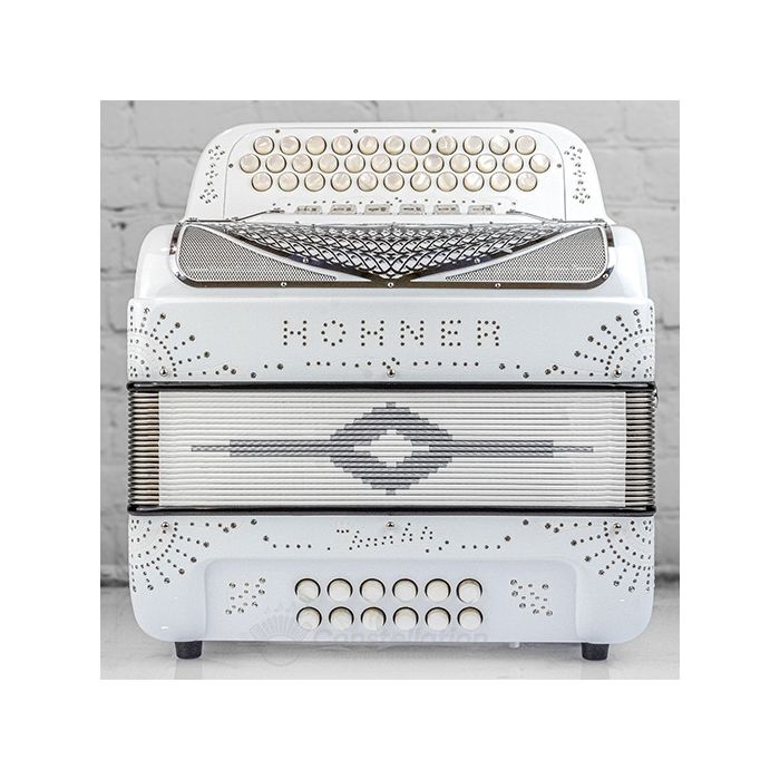 Hohner Anacleto Rey Del Norte Two Tone Compact Button Accordion - White/White