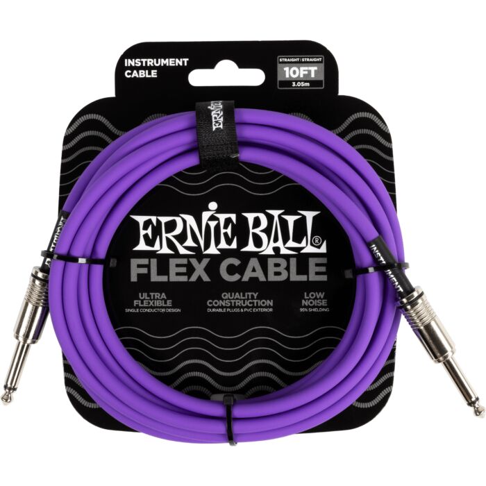 Ernie Ball Flex Instrument Cable Straight to Straight - 10ft. - Purple