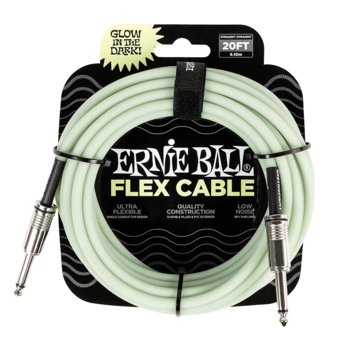 Ernie Ball Flex Instrument Cable Straight to Straight - 20ft. - Glow In The Dark