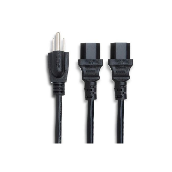 Hosa YIE-406 Dual IEC C13 to NEMA 5-15P Power Y Cable - 1.5ft