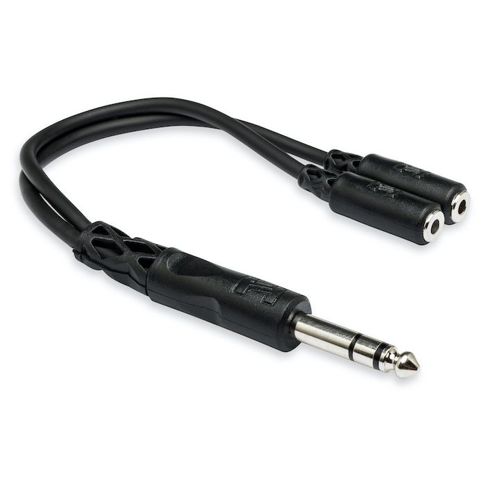 Hosa YMP-234 1/4 in TRS to Dual 3.5 mm TRSF Y Cable